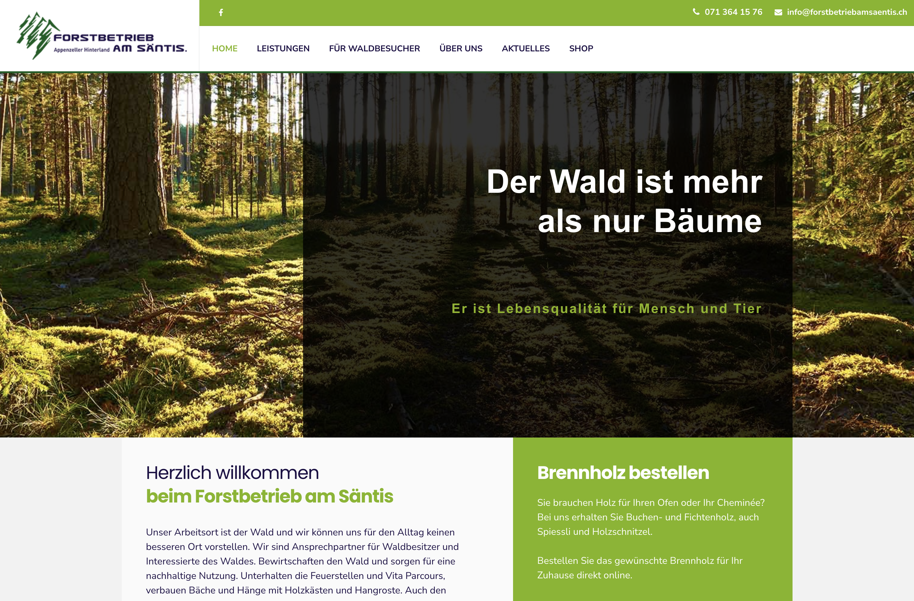 Website Forstbetrieb am Säntis